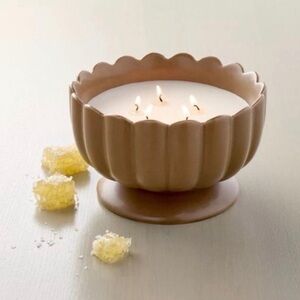5 Wick Footed Scalloped Rim Salted Honey Jar Candle 34oz -Hearth & Hand